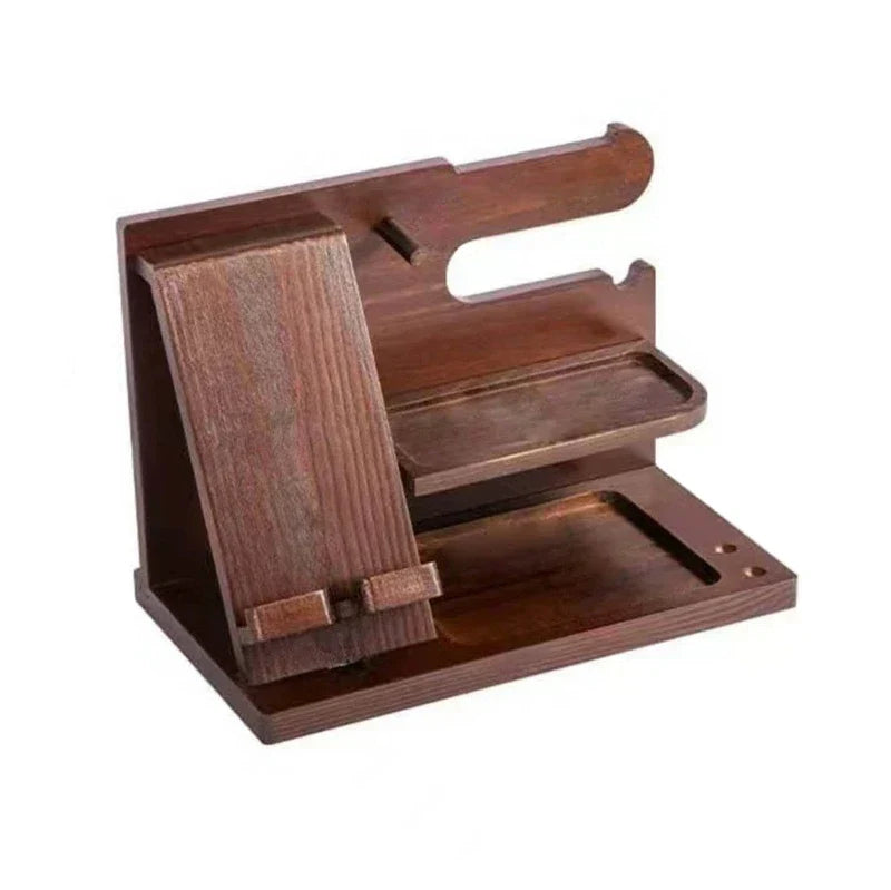 Nightstand Docking Station | Solid Wood All-In-One Organizer | 27 x 15 x 19 cm