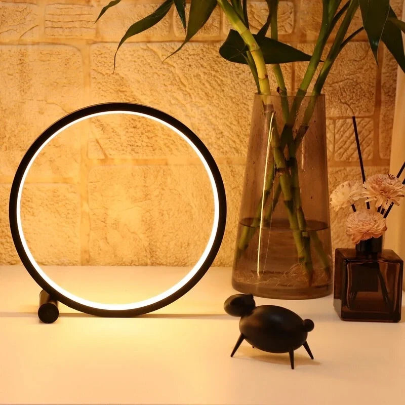 Nightstand Lamp | Dimmable LED Halo Ring