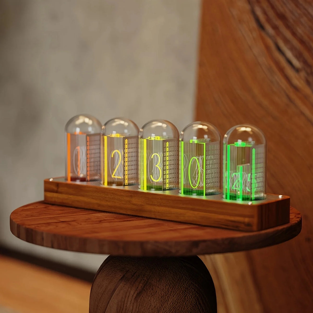 Nixie Clock | Walnut Finish & Wi‑Fi Time Sync