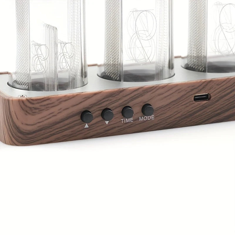 Nixie Clock | Walnut Finish & Wi‑Fi Time Sync