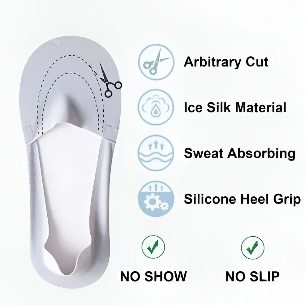 No-Show Socks | Thin & Breathable | Silicone Non-Slip Grip