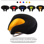 Noseless Bike Saddle | Shock-Absorbing & Pressure Relief | 20 x 18 cm