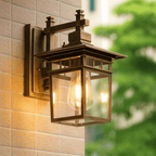 Outdoor Wall Light | Adjustable Hooded Head | Aluminum & Glass
