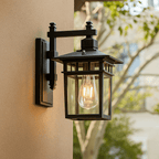 Outdoor Wall Light | Adjustable Hooded Head | Aluminum & Glass
