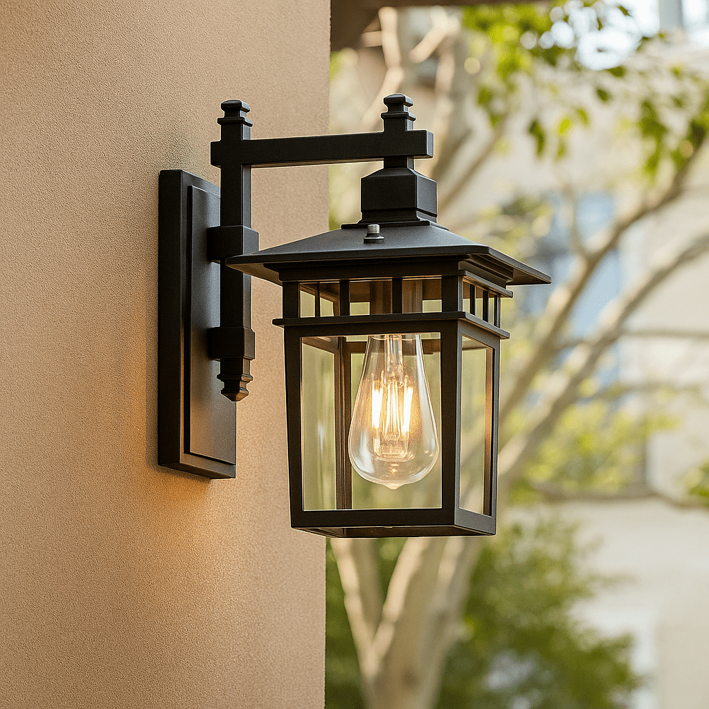Outdoor Wall Light | Adjustable Hooded Head | Aluminum & Glass