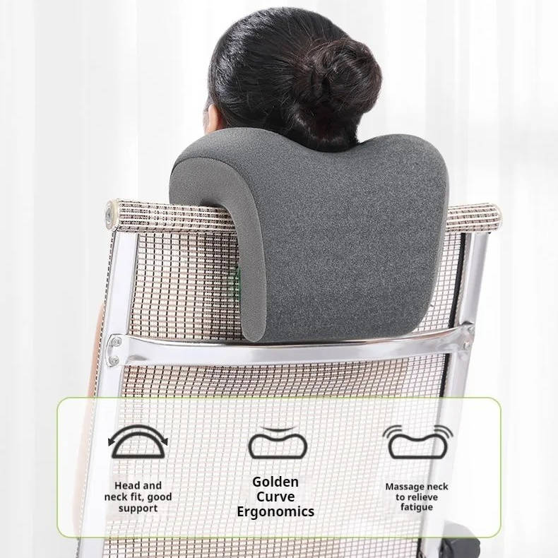 Office Chair Headrest Pillow | Ergonomic Memory Foam | 8 Massage Points