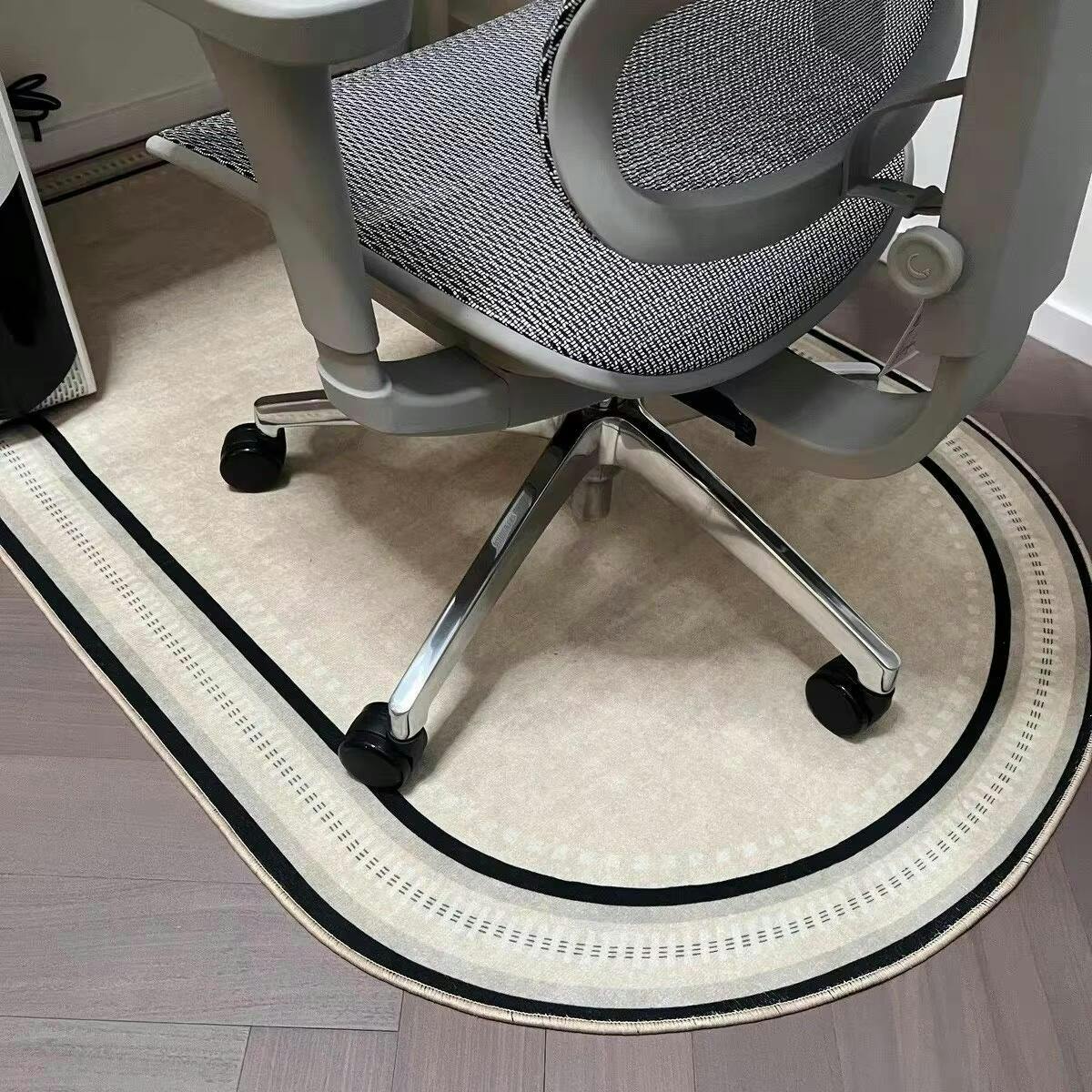 Office Chair Mat | Non-Slip Polyester Fleece & Smooth Rolling | Semi-Circular