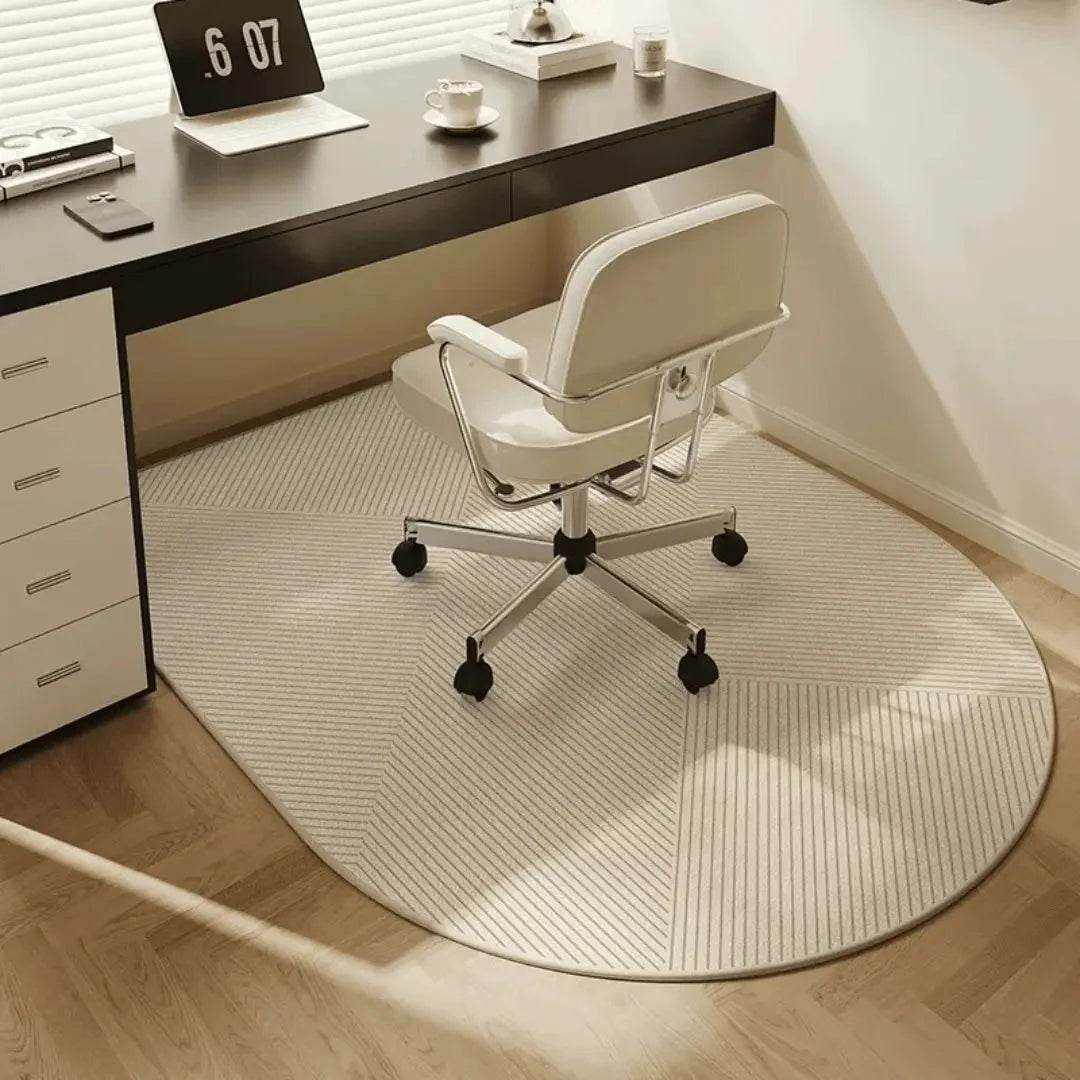 Office Chair Mat | Non-Slip Polyester Fleece & Smooth Rolling | Semi-Circular