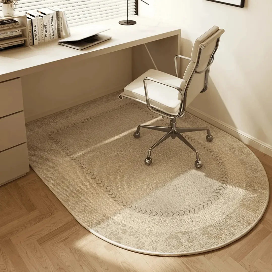 Office Chair Mat | Non-Slip Polyester Fleece & Smooth Rolling | Semi-Circular