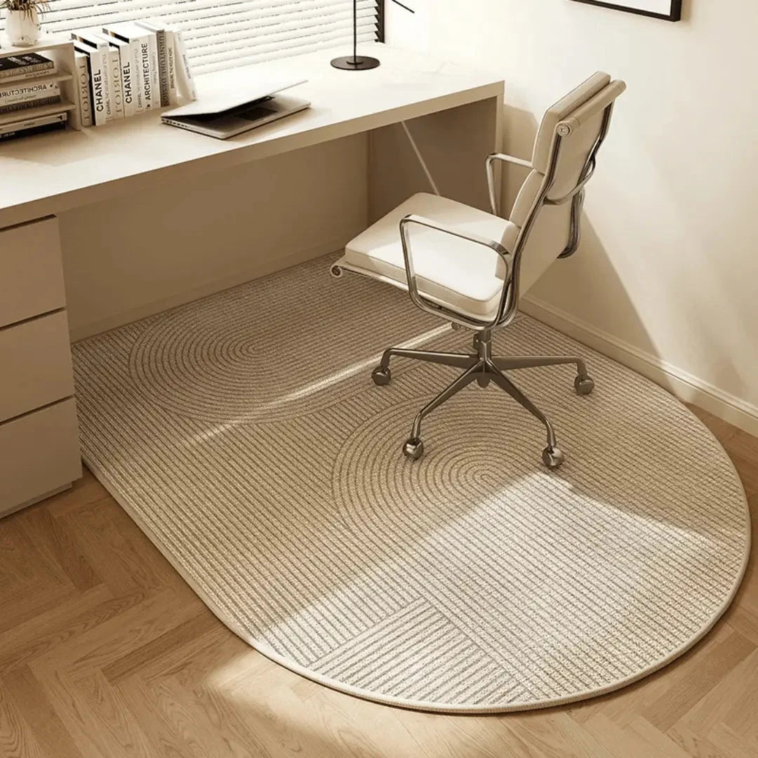 Office Chair Mat | Non-Slip Polyester Fleece & Smooth Rolling | Semi-Circular