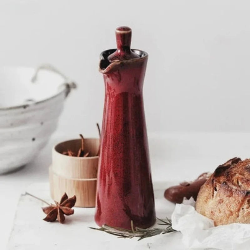 Oil Dispenser Pot | Ceramic Controlled Pouring Spout & Lid | 120ml