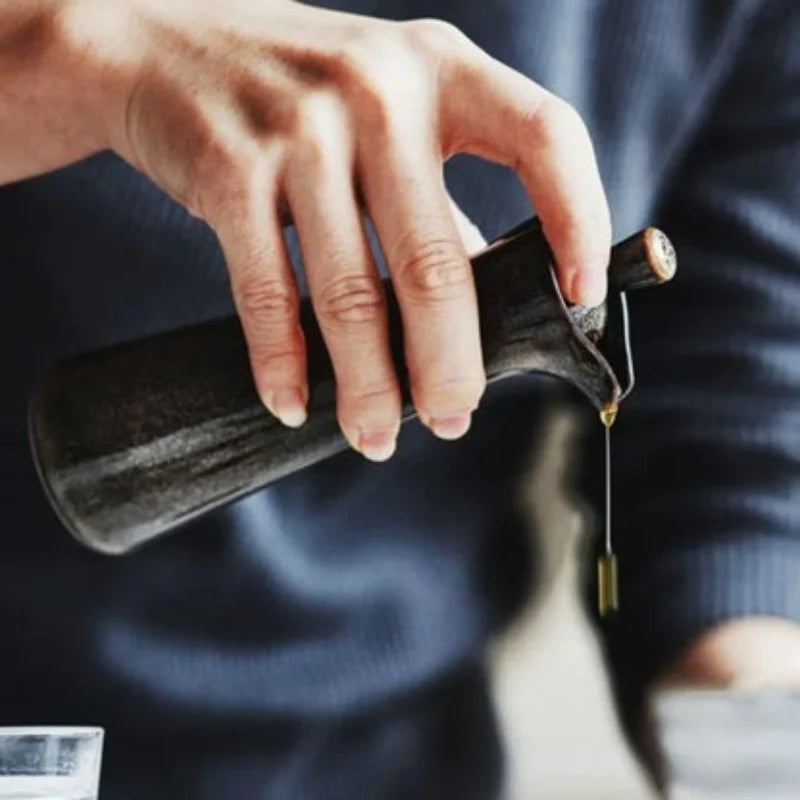 Oil Dispenser Pot | Ceramic Controlled Pouring Spout & Lid | 120ml