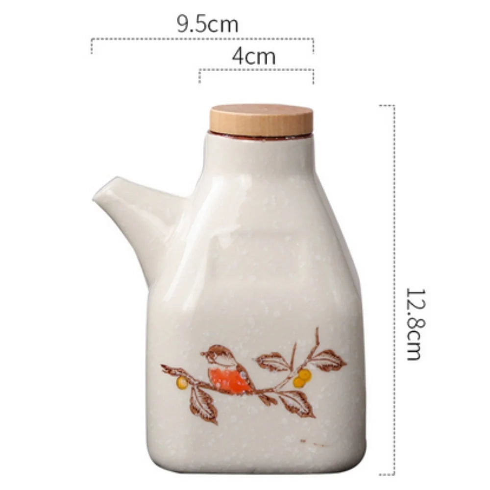 Oil & Sauce Dispenser | Hand-Painted Ceramic & Drip-Free Spout