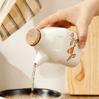 Oil & Sauce Dispenser | Hand-Painted Ceramic & Drip-Free Spout