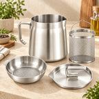 Oil Strainer Pot | Stainless Steel 2-in-1 Frying & Straining | 1.8L & 2.2L