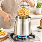 Oil Strainer Pot | Stainless Steel 2-in-1 Frying & Straining | 1.8L & 2.2L