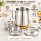 Oil Strainer Pot | Stainless Steel 2-in-1 Frying & Straining | 1.8L & 2.2L
