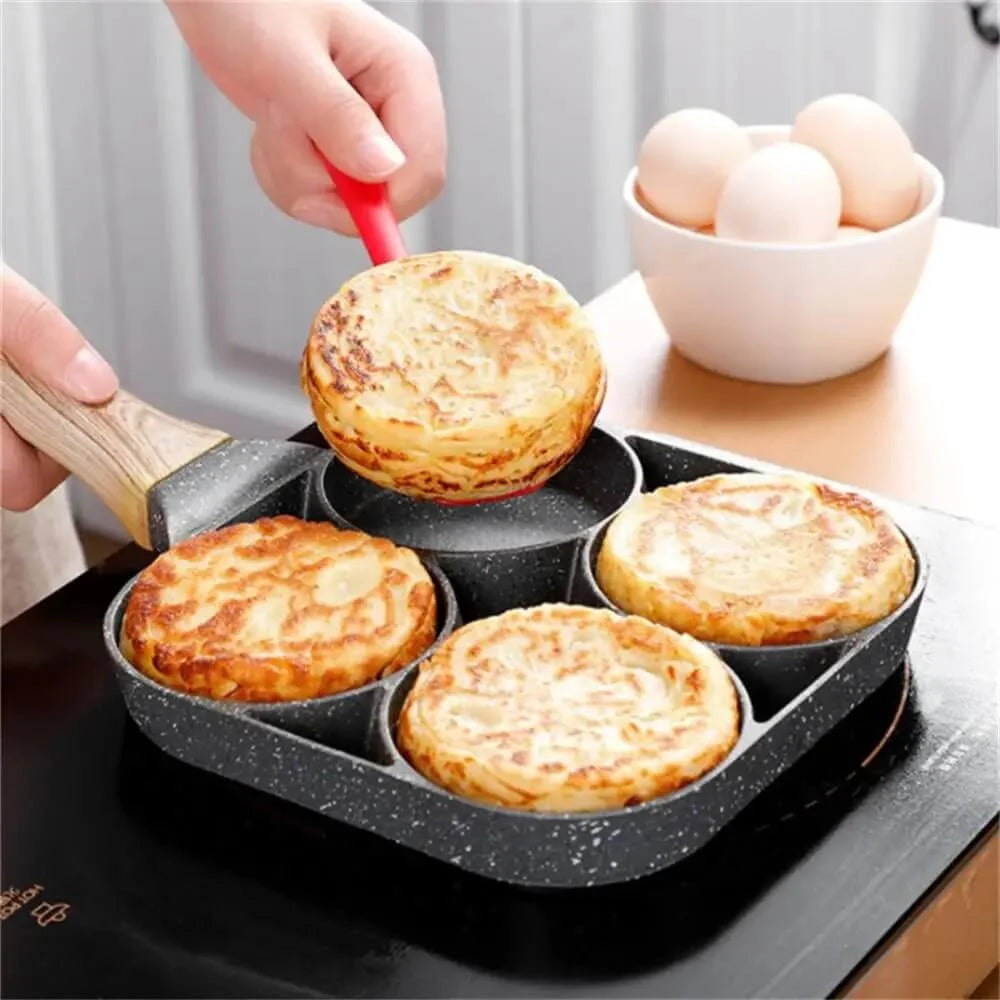Omelette Pan | 4-Compartment Nonstick | Induction Compatible