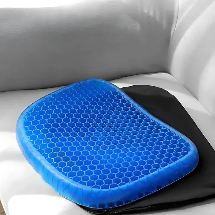 Orthopedic Gel Seat Cushion | Honeycomb Pressure-Relief & Tailbone Support | For Office, Car & Wheelchair