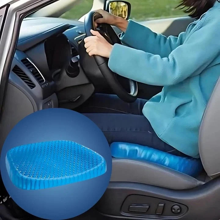 Orthopedic Gel Seat Cushion | Honeycomb Pressure-Relief & Tailbone Support | For Office, Car & Wheelchair