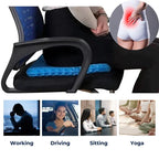 Orthopedic Gel Seat Cushion | Honeycomb Pressure-Relief & Tailbone Support | For Office, Car & Wheelchair