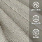 Ottoman Pouf | Padded Soft Linen Seat & Non-Slip Wooden Legs | Small & Medium