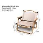 Outdoor Chair | Foldable & Lightweight Oxford Fabric | Beech Wood Armrests