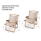 Outdoor Chair | Foldable & Lightweight Oxford Fabric | Beech Wood Armrests