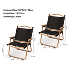 Outdoor Chair | Foldable & Lightweight Oxford Fabric | Beech Wood Armrests