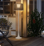 Outdoor Floor Lamp | Woven Rattan Shade & Warm LED | IP65