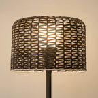 Outdoor Floor Lamp | Woven Rattan Shade & Warm LED | IP65