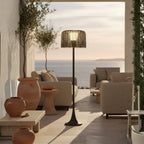 Outdoor Floor Lamp | Woven Shade & Warm LED | IP65