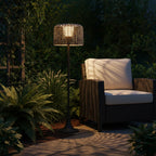 Outdoor Floor Lamp | Woven Shade & Warm LED | IP65