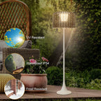 Outdoor Floor Lamp | Woven Shade & Warm LED | IP65