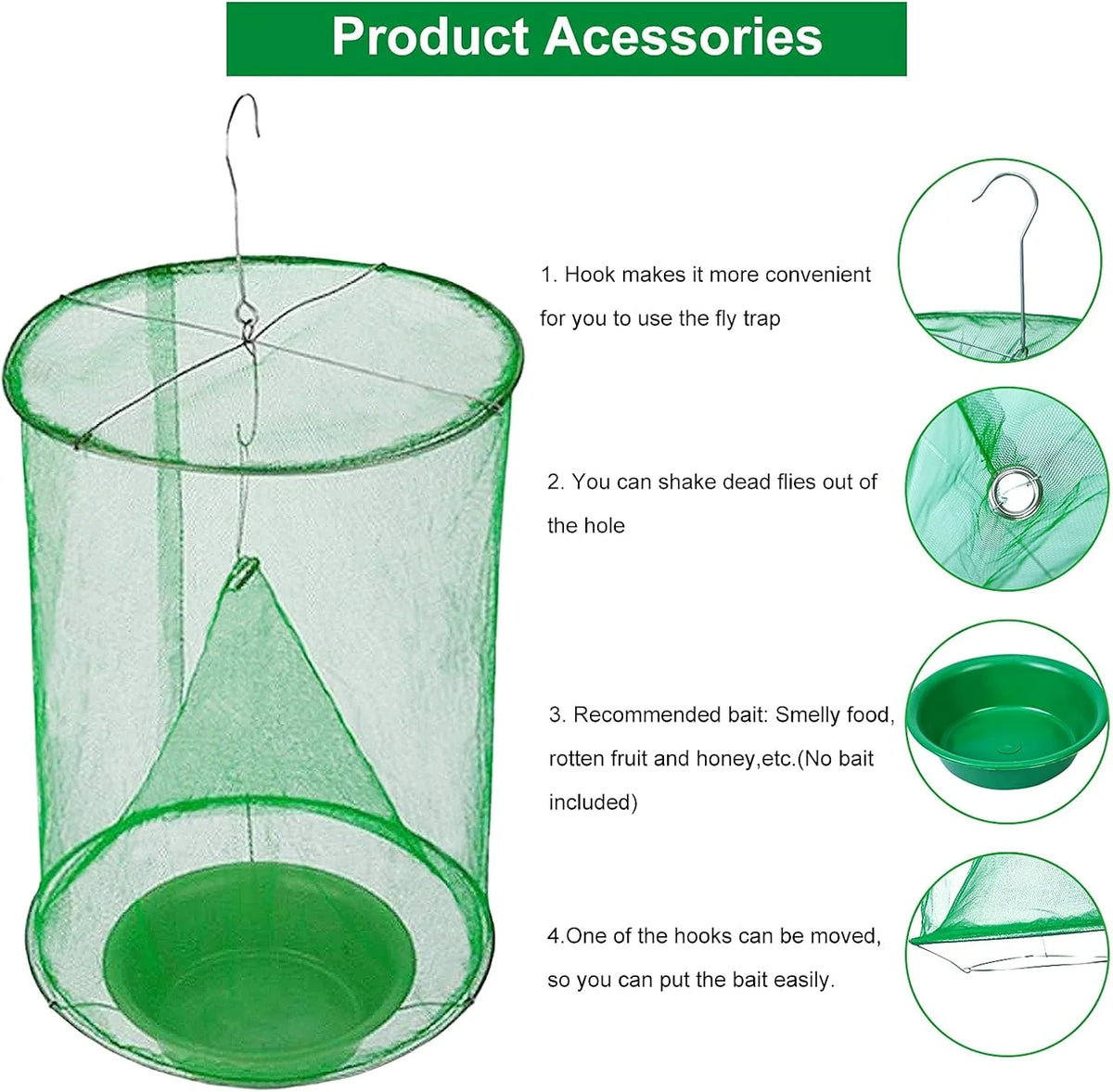 Outdoor Fly Trap | Reusable Iron Mesh & Non-Toxic | Pack Of 6