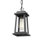 Outdoor Pendant Light | Classic Lantern Metal Frame | Clear Glass Panels
