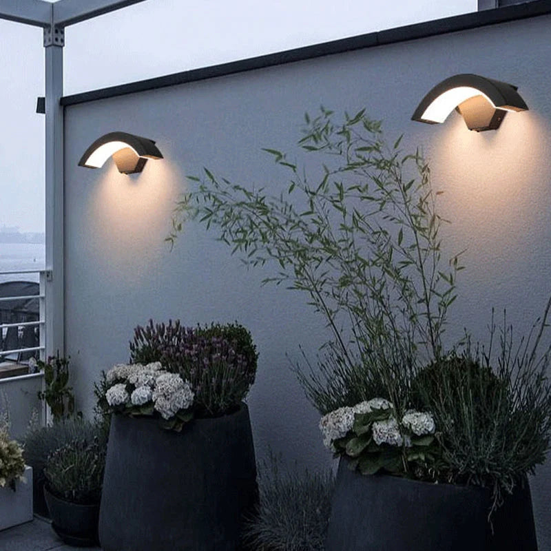 Outdoor Wall Sconce | Minimalist Metal & Acrylic | Warm White LED