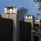 Outdoor Pillar Light | Cylindrical Metal Frame & Glass Panels | LED Bulb