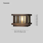 Outdoor Pillar Light | Rectangular Metal & Glass Shade | Post-Mount Hardwired