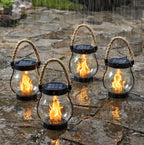 Outdoor Solar Lantern | Realistic Flickering Flame & Weatherproof | Up to 12 Hours