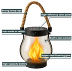 Outdoor Solar Lantern | Realistic Flickering Flame & Weatherproof | Up to 12 Hours
