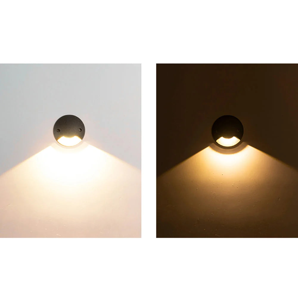 Outdoor Step & Deck Light | Metal Body & Glass Cap Shade | Weatherproof