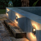 Outdoor Step & Deck Light | Metal Body & Glass Cap Shade | Weatherproof