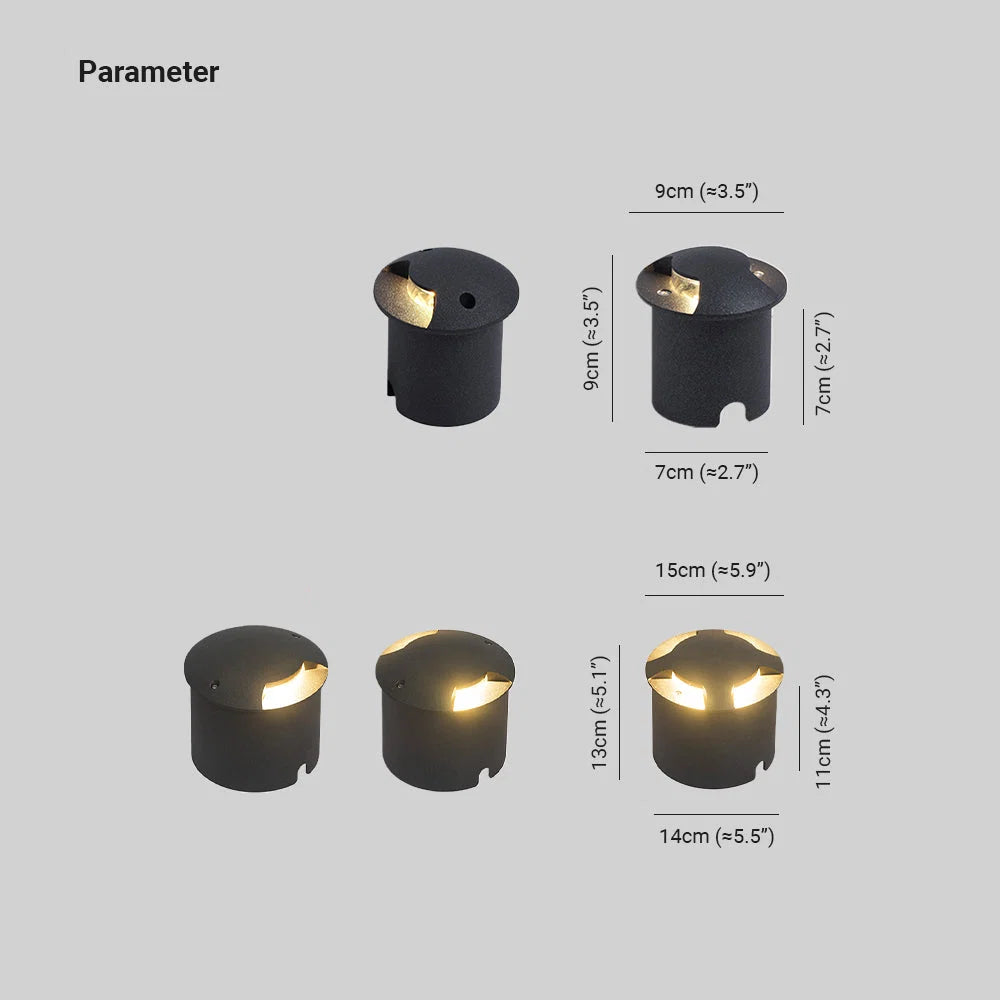 Outdoor Step & Deck Light | Metal Body & Glass Cap Shade | Weatherproof