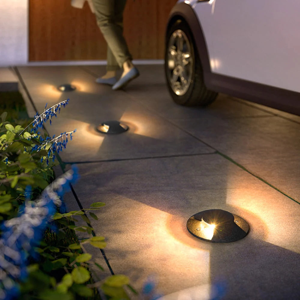 Outdoor Step & Deck Light | Metal Body & Glass Cap Shade | Weatherproof