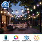 Outdoor String Lights | App-Controlled RGB & Weather-Resistant | 50 Ft