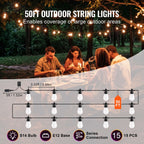 Outdoor String Lights | App-Controlled RGB & Weather-Resistant | 50 Ft