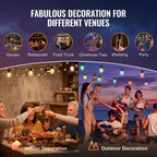 Outdoor String Lights | App-Controlled RGB & Weather-Resistant | 50 Ft