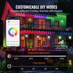 Outdoor String Lights | App-Controlled RGB & Weather-Resistant | 50 Ft
