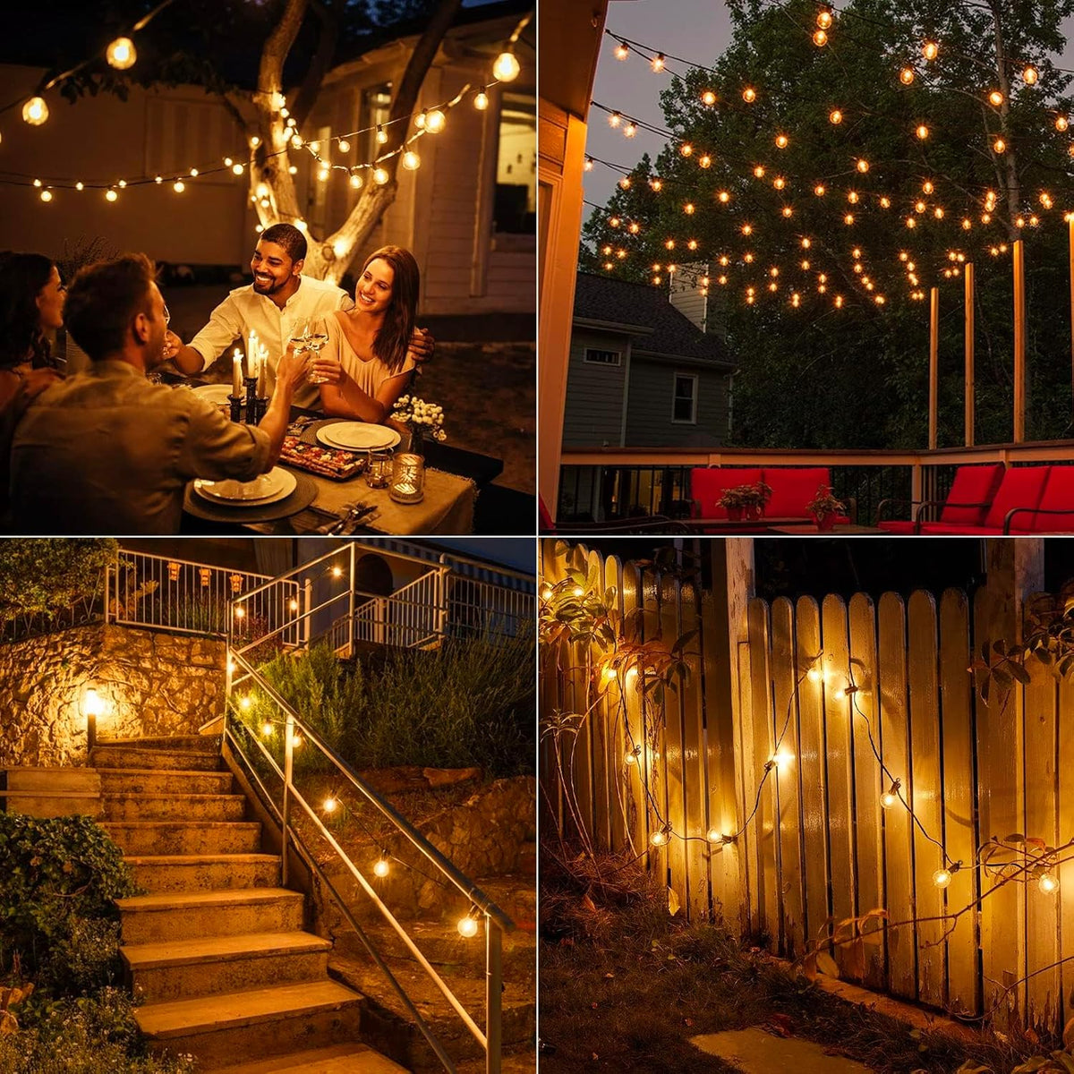 Outdoor String Lights | Waterproof Shatterproof LED | 50 Ft